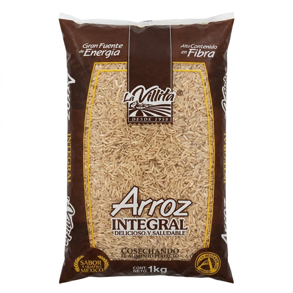 Arroz integral La Villita 1 kg — venta al mayoreo