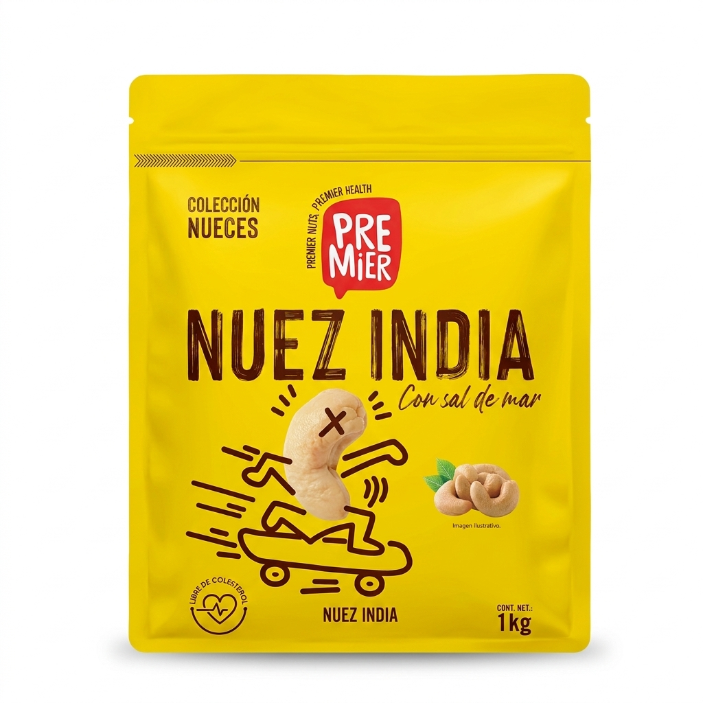 Nuez de la India tostada con sal Premier 1 kg — venta al mayoreo