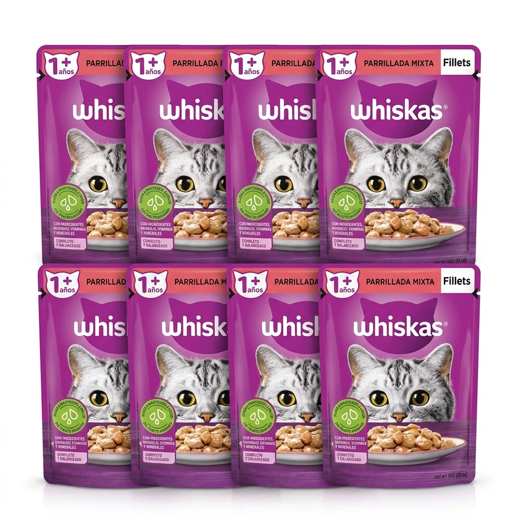 Exhibidor Whiskas parrillada 12 piezas — venta al mayoreo